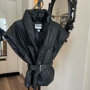 Faux leather vest , size extra small